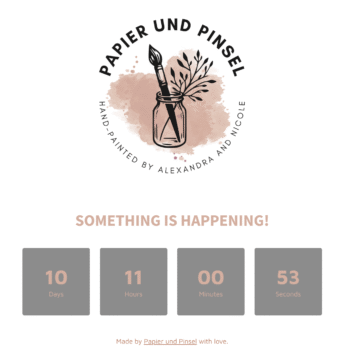 Die Website beginnt zu entstehen