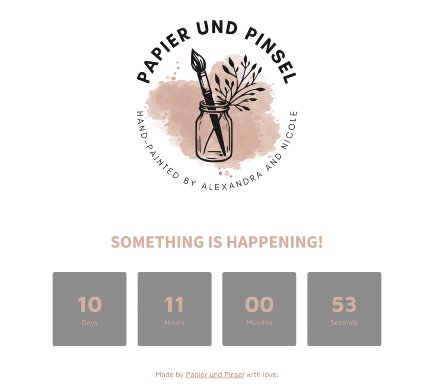 Die Website beginnt zu entstehen